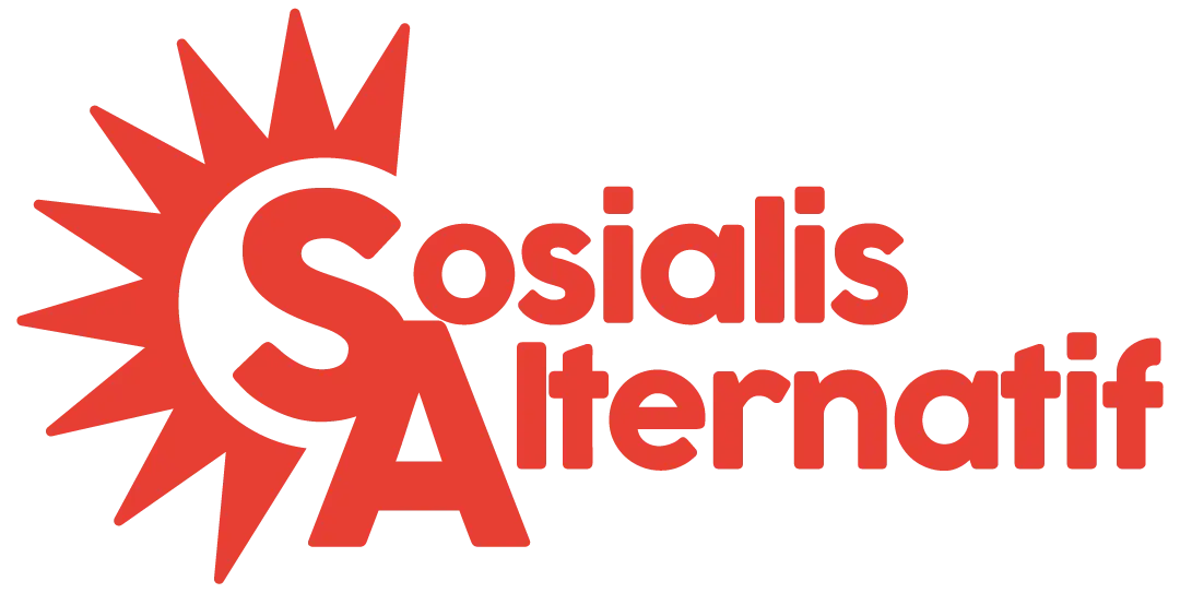 Logo Sosialis Alternatif, merah, latar belakang telus